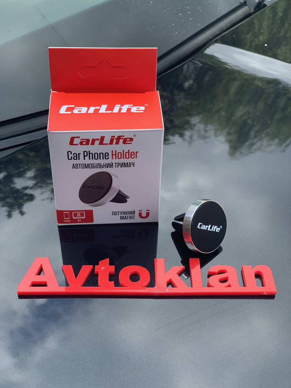 

Автодержатель для телефона (CarLife) универ. магнитный на дефлектор PH611, Черный