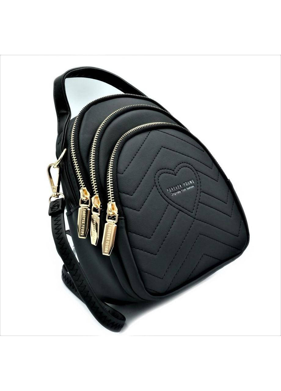 

Женский мини рюкзак Weatro Чёрный 732-black