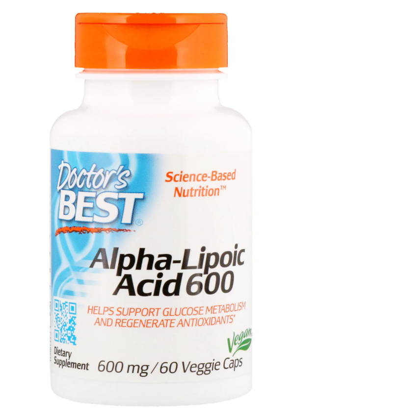 

Doctor's Best, Альфа-липоевая кислота Best, 600 мг, 60 растительных капсул