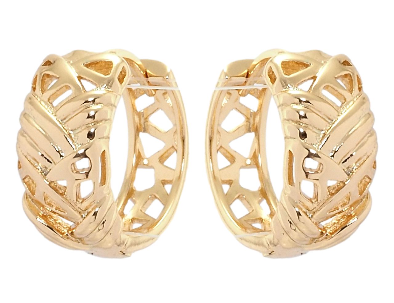 

Серьги Xuping Позолота 18K колечки "Резной орнамент косичка"