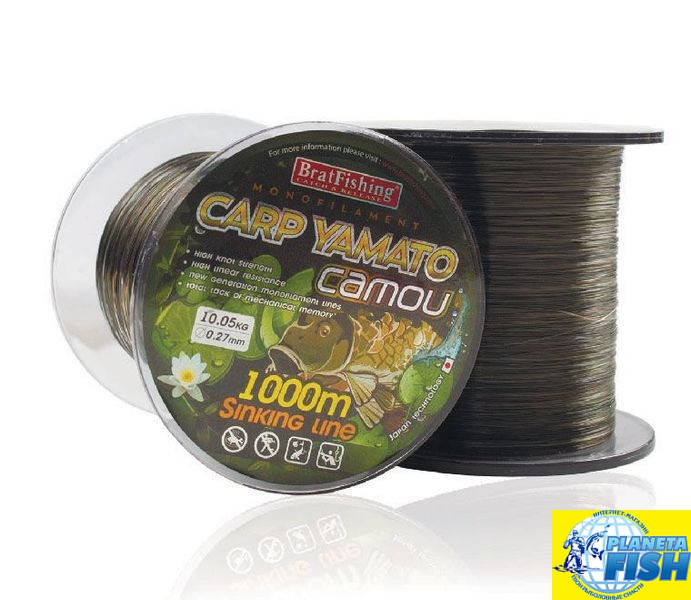 

Леска BratFishing Carp Yamato Camou 1000м 0.27