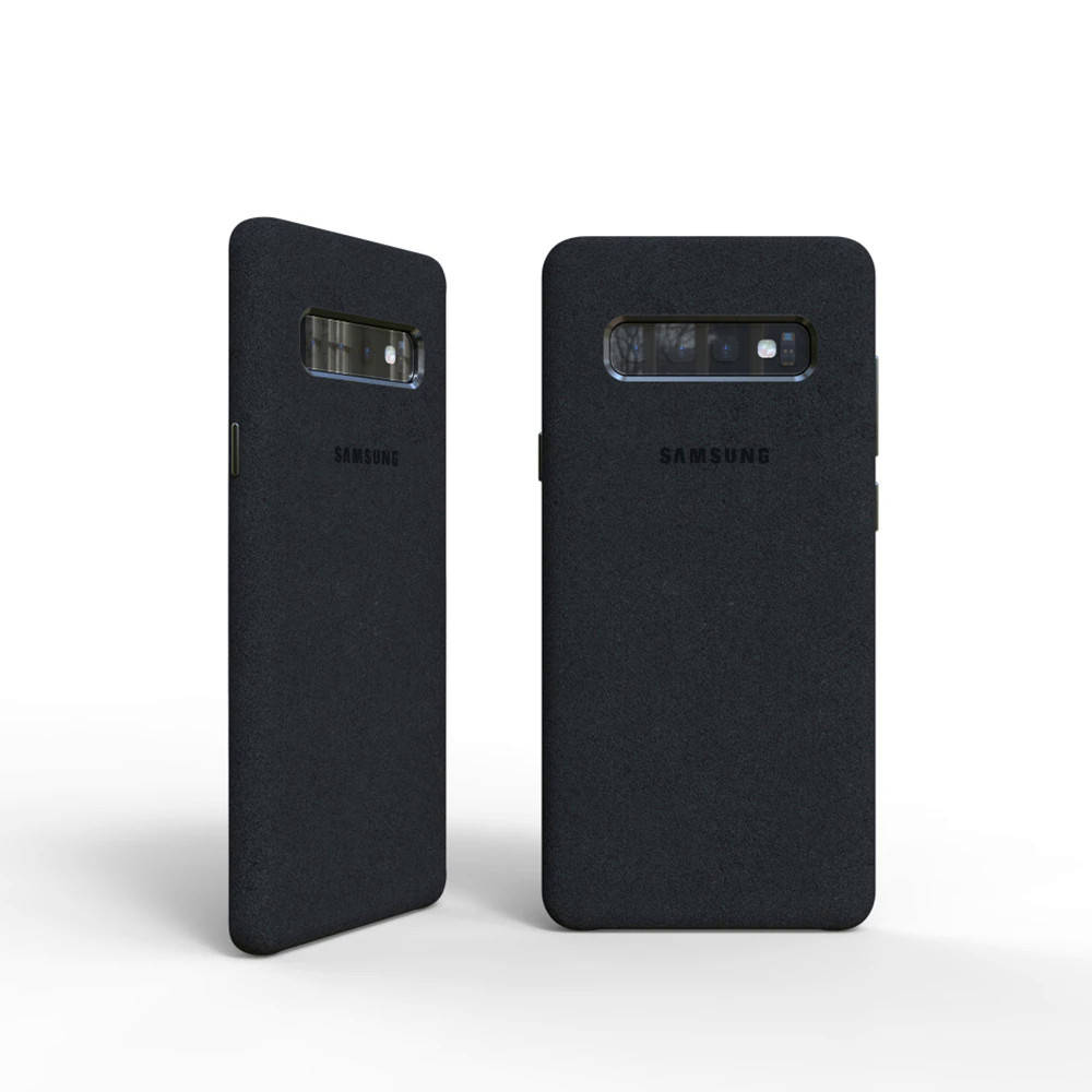 

Защитный чехол Алькантара для Samsung Galaxy S10e черный замшевый
