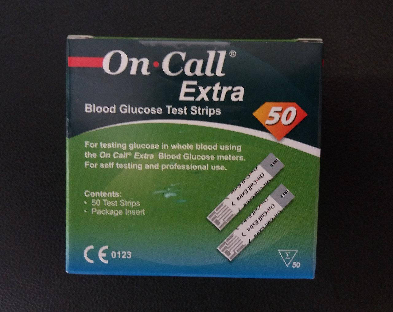 

Тест полоски для глюкометра On Call Extra 10.2023г.