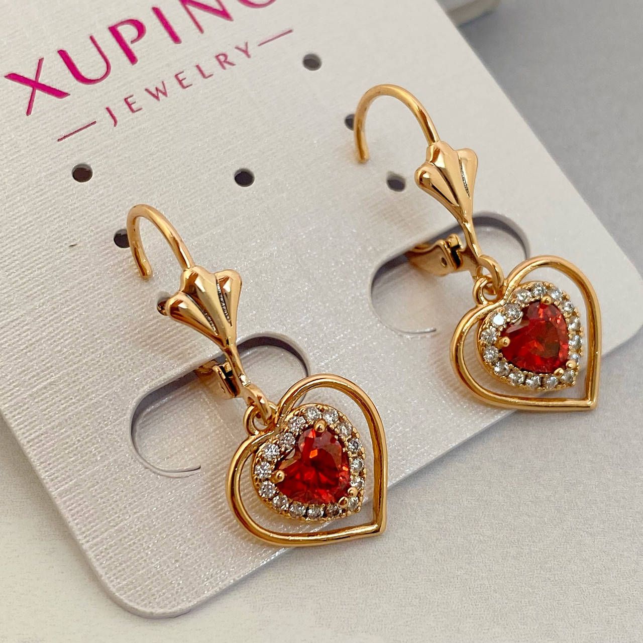 

Серьги с сердечками xuping