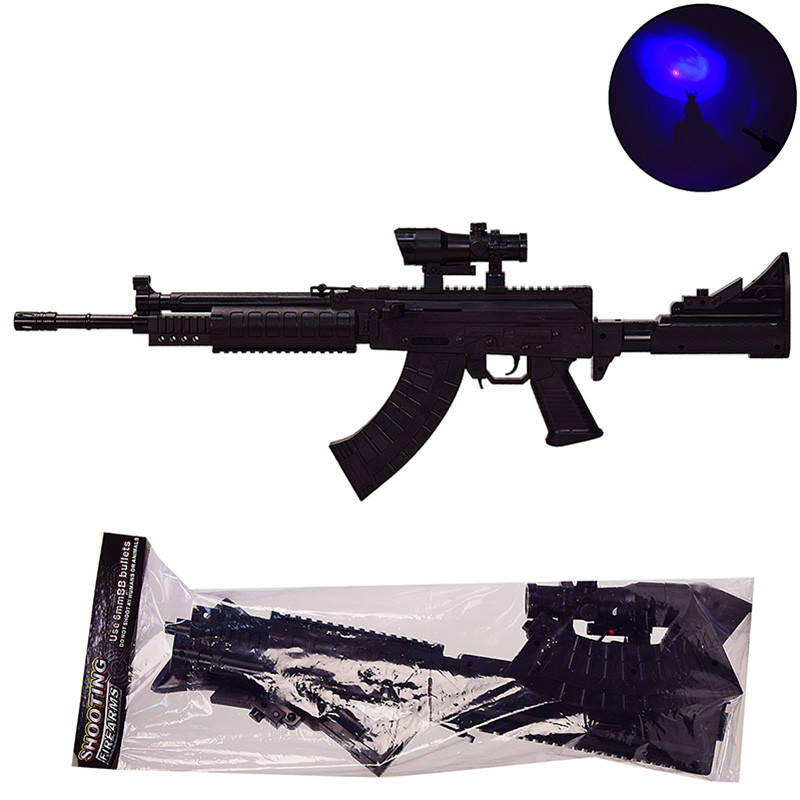 

Автомат M775-1 пульки, лазер, свет, в пакете 75*28см *