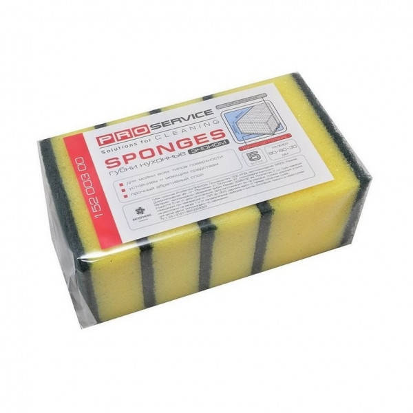

Губка кухонная PRO-Service Optimum 9х6х3 см. 5 шт., Желтый
