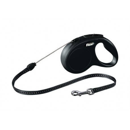 

Поводок Flexi Classic M длина 5 м для собак до 20 кг (троc), Черный