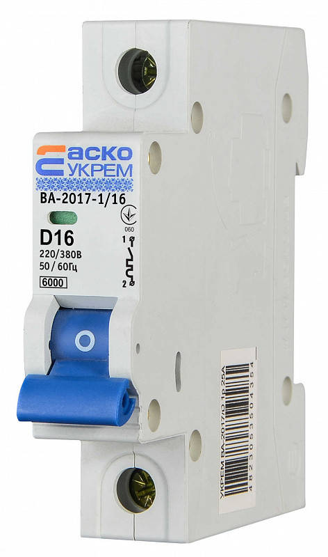 

Автоматический выключатель УКРЕМ ВА-2017/D 1Р 16А АСКО [A0010170087]