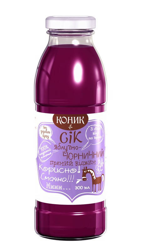 

Сок Яблочно-Черничный Конек 0,3 л прямого отжима