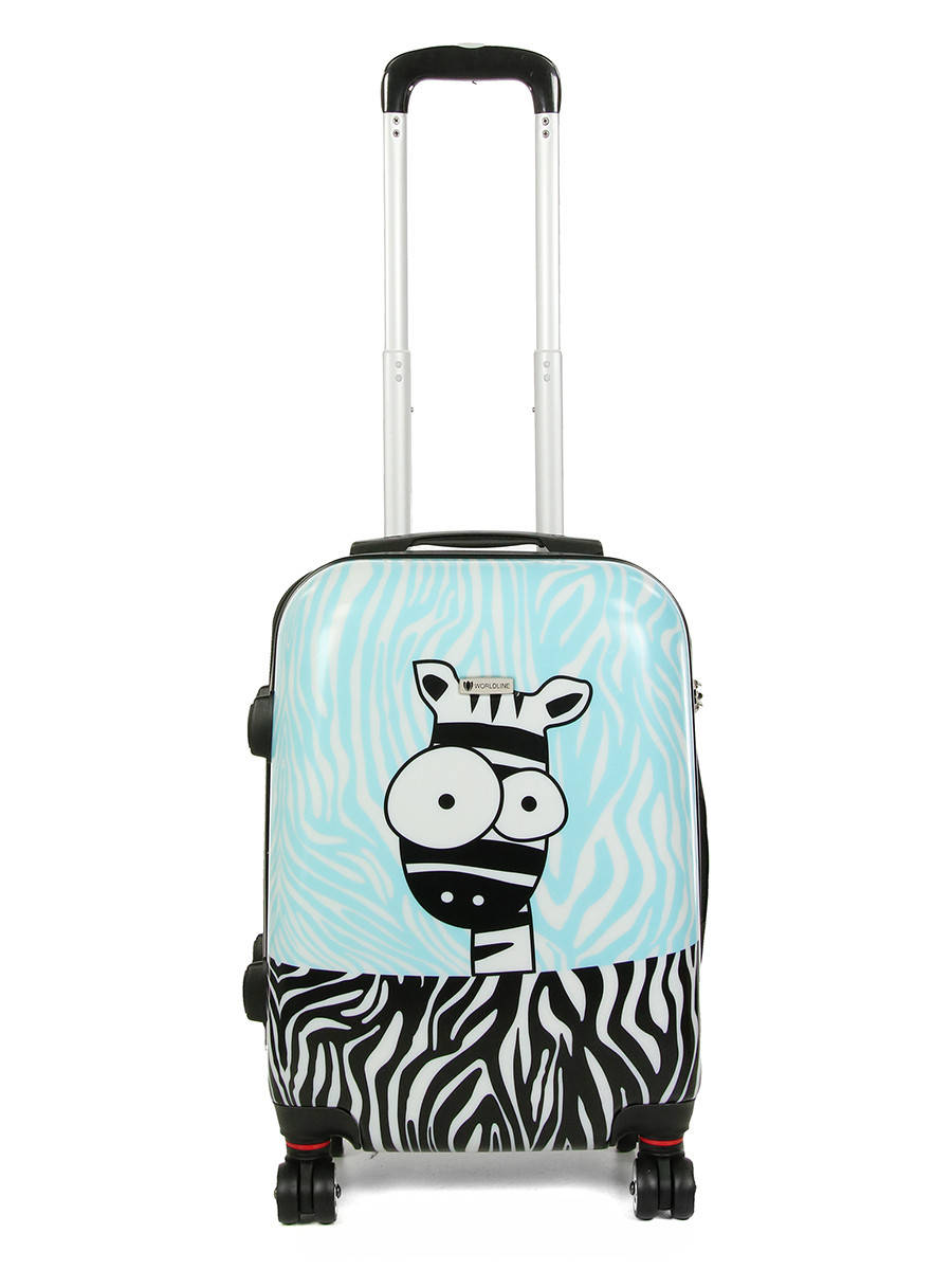 

Чемодан маленький Worldline 809 зебра, Голубой
