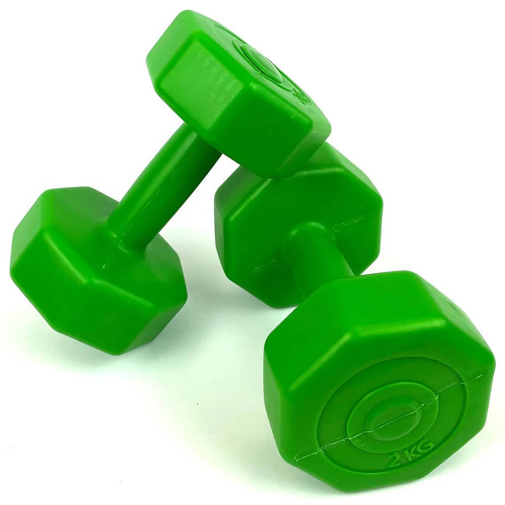 

Гантели для фитнеса 7FIT 2 х 2 кг композитные набор комплект гантелей, Зелёный