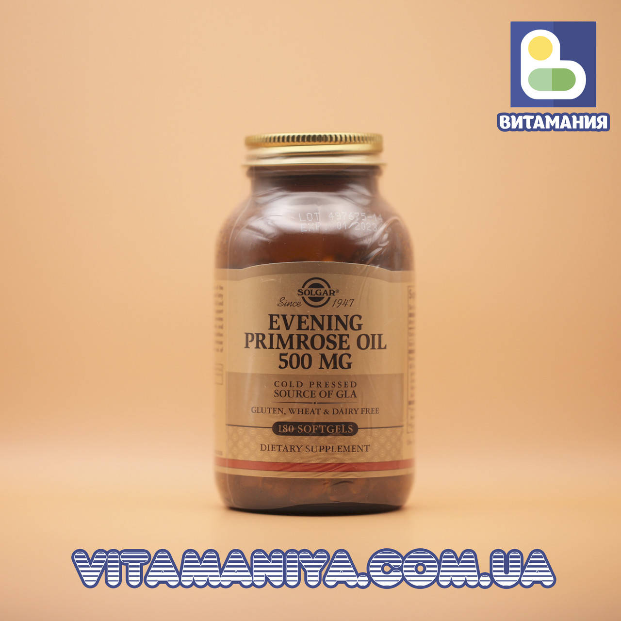 

Масло вечерней примулы (Evening Primrose Oil), Solgar, 500 мг, 180 капсул