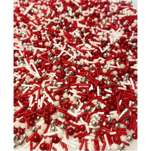 

Посыпка сахарная для кондитерских изделий Микс мини Бордовий