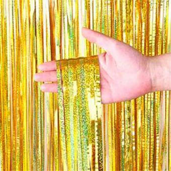 

Шторка из фольги для фотозоны золотистая голограмма 2 м х 1 м