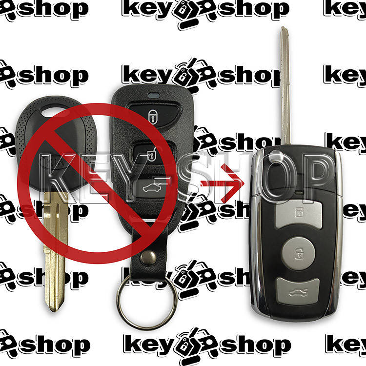 

Корпус выкидного автоключа для KIA (КИА) 3 кнопки +1 (panic) (под переделку)