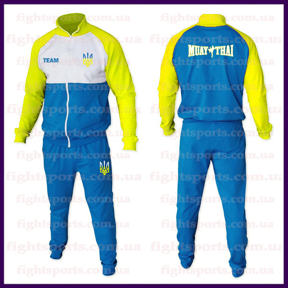 

Мужской Спортивный костюм Украина Тайский Бокс MUAY THAI UKRAINE (Вышитые ЛОГО)