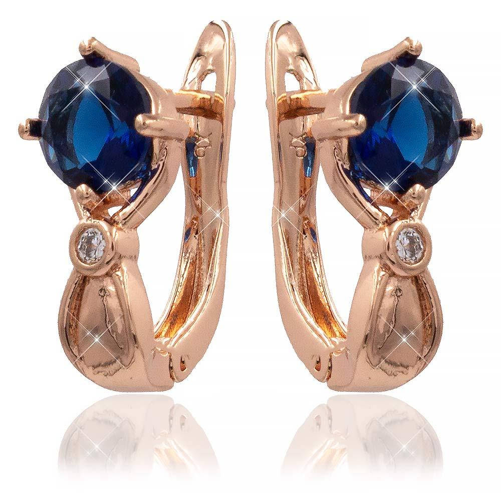 

Серьги 1,5*0,6 см синий (Медицинское золото)