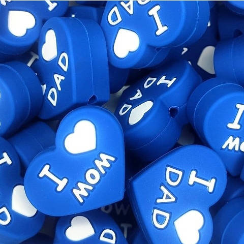 

I❤ сердечко ( англ.) бусина силиконовая Синий