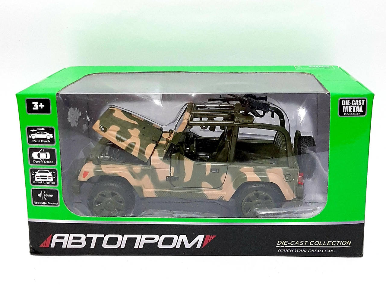 

Машинка металлическая инерционная 2204 "Автопром" , Военный джип