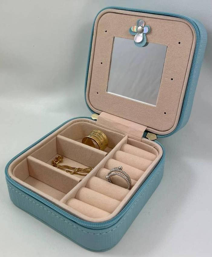 

Органайзер для хранения ювелирных изделий, бижутерии и украшений голубой