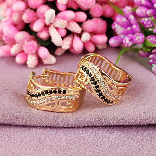 

Серьги кольца Xuping Мира медицинское золото позолота 18К А/В 1-1606