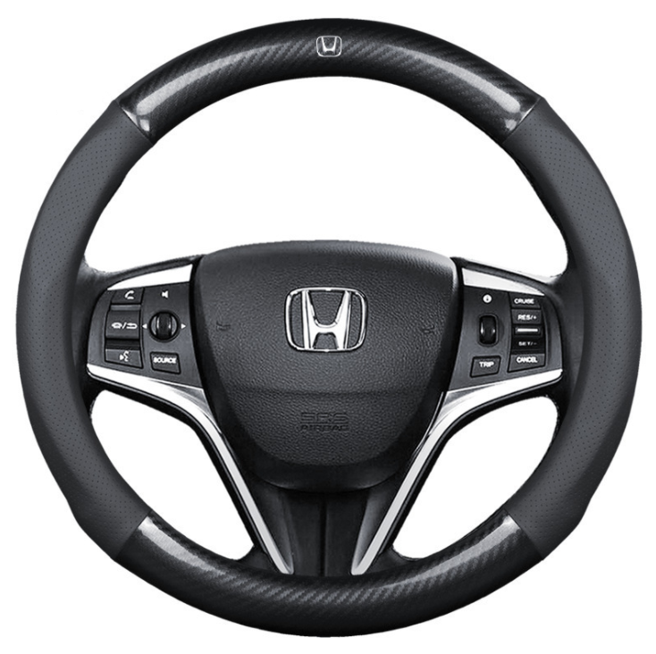

Чехол оплетка Circle Cool X1 на руль с карбона и кожа с логотипом для автомобиля Honda, Черный