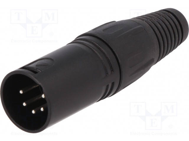 

FC6161 вилка; XLR; штекерный; PIN: 5; прямой; для провода; пайки; черный