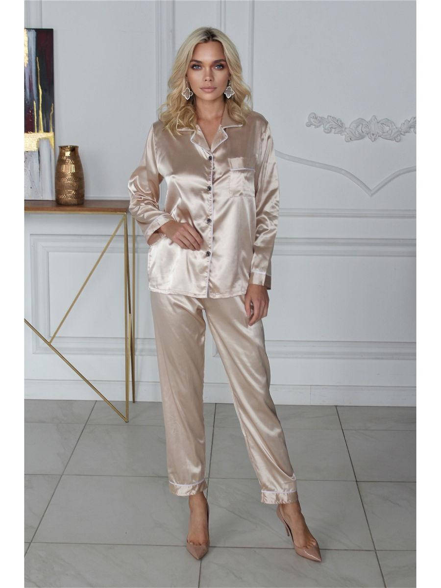 

Шелковая пижама женская с брюками
