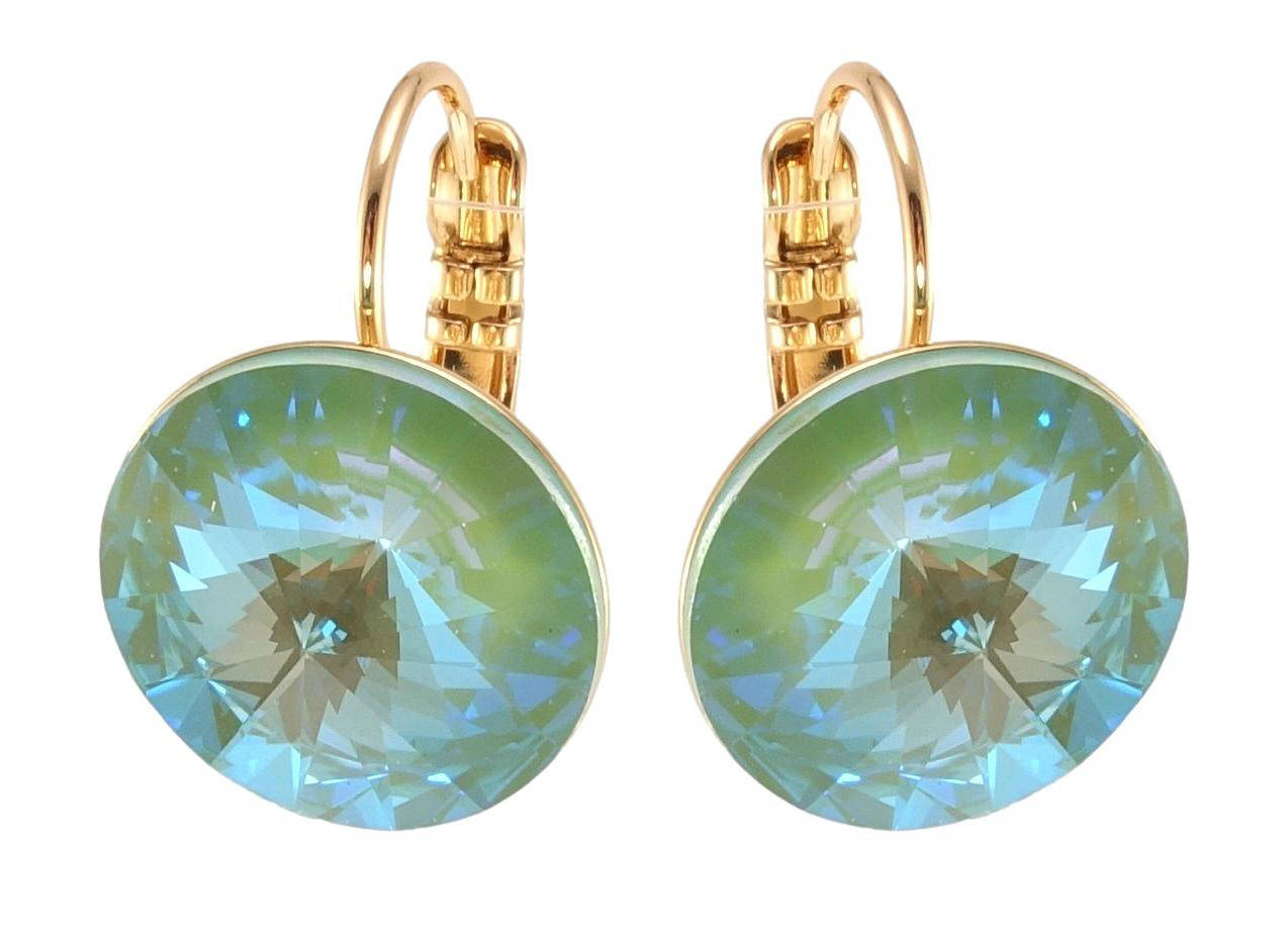 

Серьги Xuping Позолота 18K с кр-ми Swarovski французский замок "Кристаллы Laguna Delite" ø 14мм