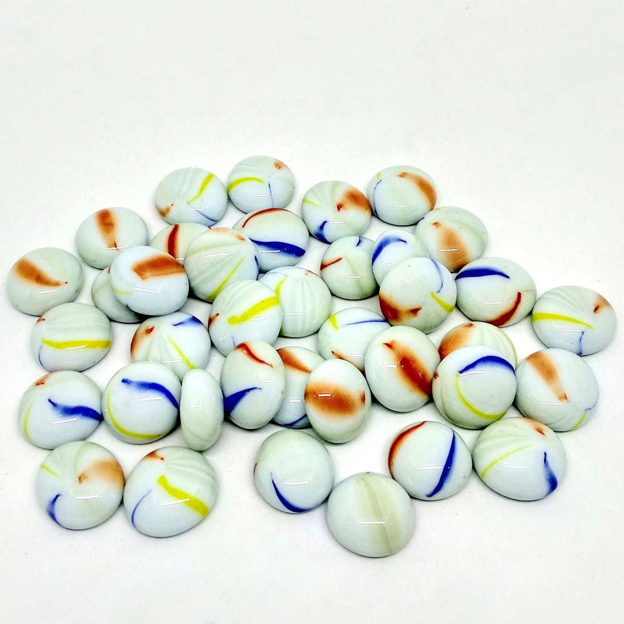 

Камни декоративные стеклянные Charm Stones капли матовые белые с узорами 009
