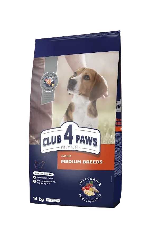 

Сухой корм Клуб 4 Лапы для собак средних пород 14 кг