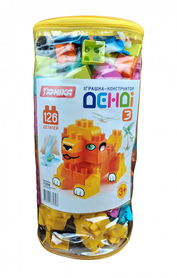 

Детский конструктор с крупными деталями „ДЕНДИ”- 3 71306, 126 деталей