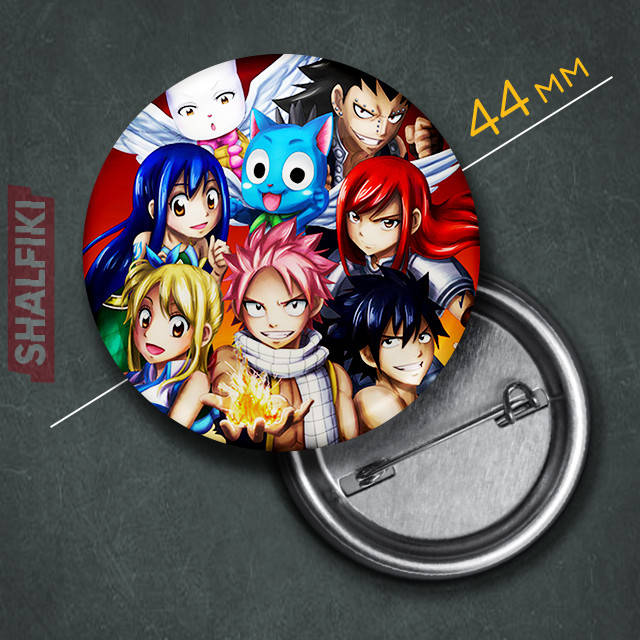 

"Хвост феи / Fairy tail" значок круглый на булавке Ø44 мм