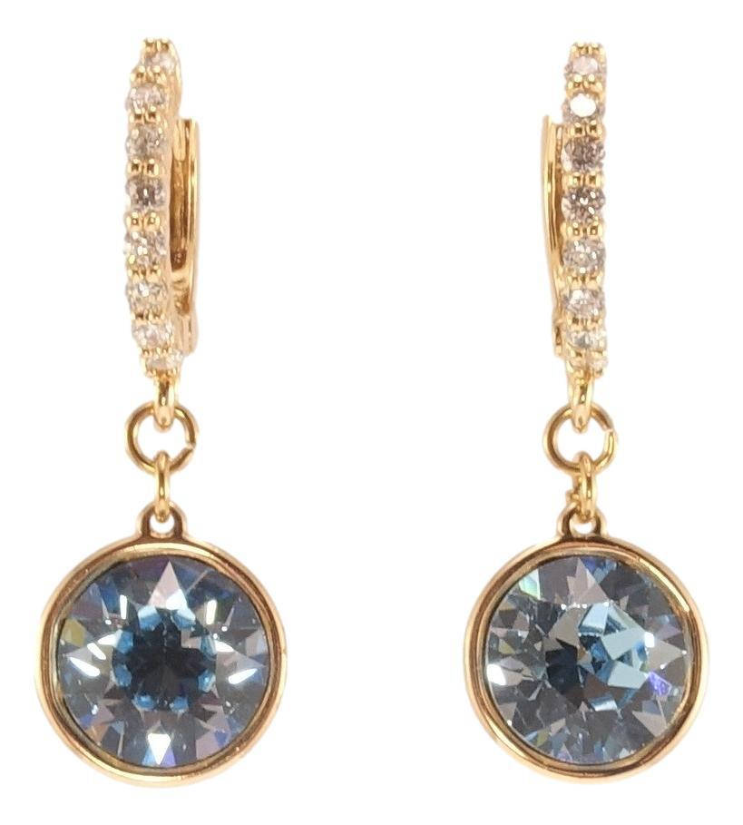 

Серьги Xuping Позолота 18K с кр-ми Swarovski подвески на колечках "Кристалл Montana" ø 10мм