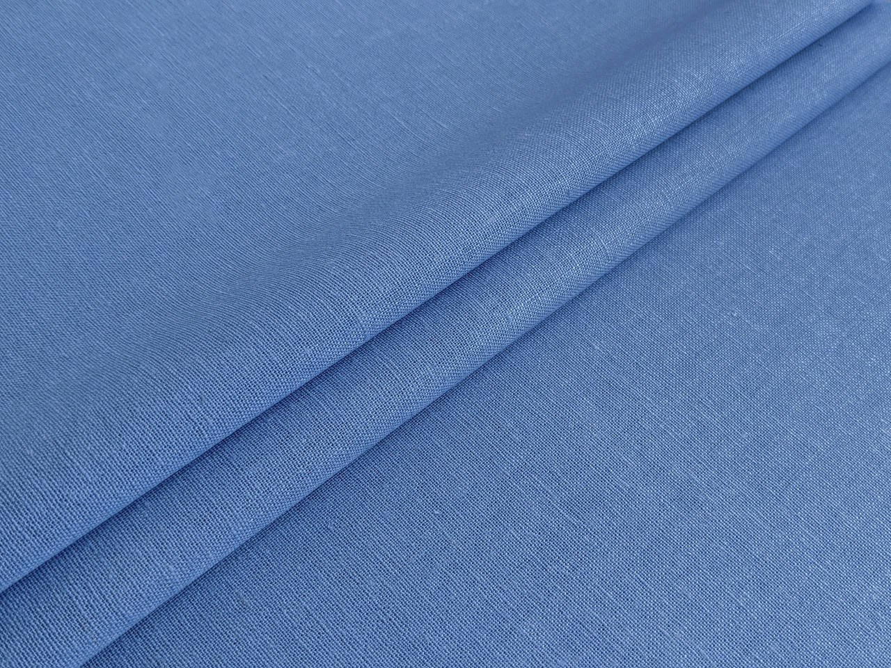 

Лен однотонный, джинсовый голубой