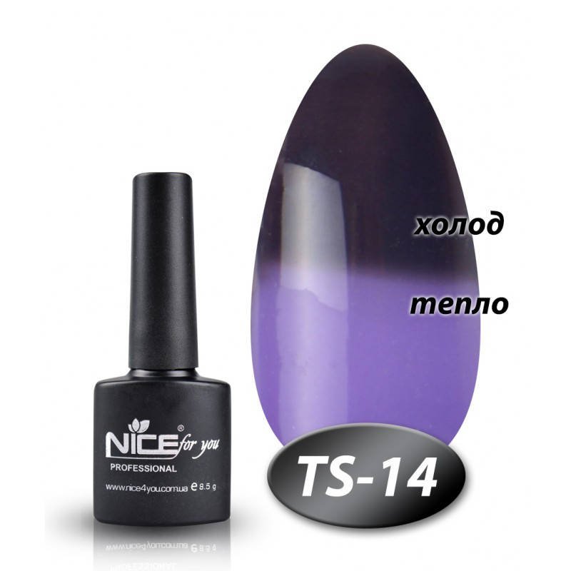

Термо гель лак TS-14 Nice for you грифельный сиреневый 8,5 мл