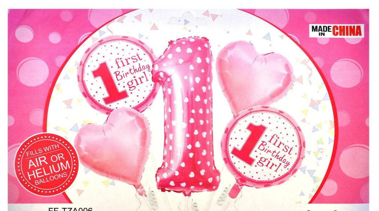 

Набор фольгированных шаров "My 1 st Birthday" розовый, 5шт