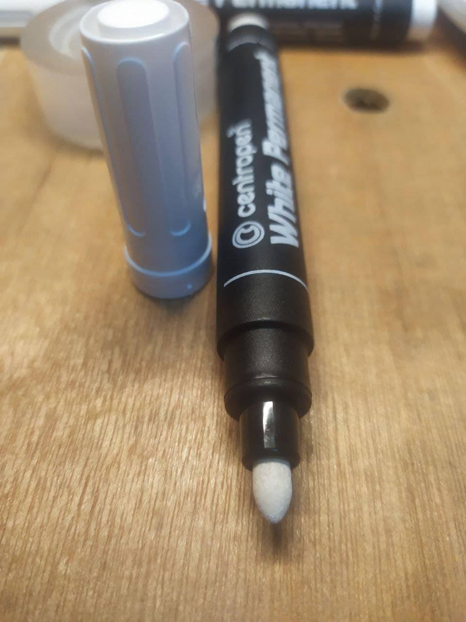 

Маркер краска белый перманентный centropen