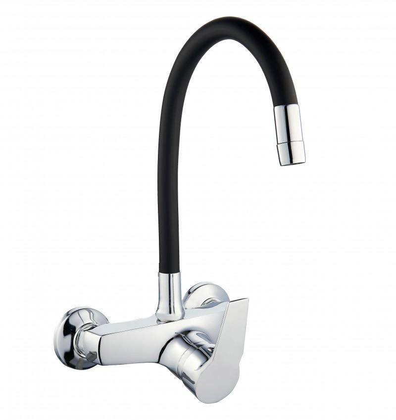 

Настенный смеситель для кухни гибкий кран черный - Yoka AMELA-BLK