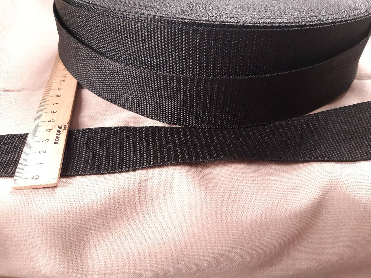 

Стропа рюкзачная, лента ременная полипропиленовая плотная 40 мм ЧЕРНАЯ, Черный