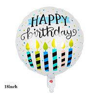 

Воздушный фольгированный шар "Happy Birthday свечи"