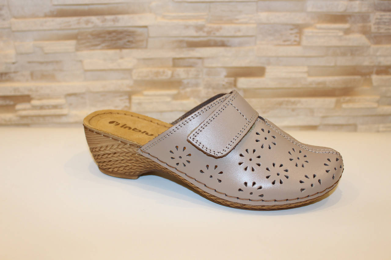 

Сабо шлепанцы женские бежевые натуральная кожа код Б188