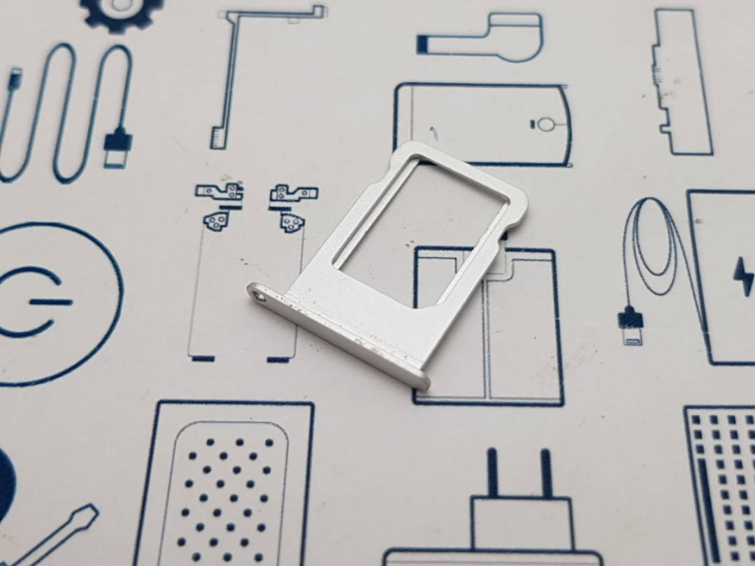 

Держатель сим Apple iPhone 5s серебро Сервисный оригинал с разборки