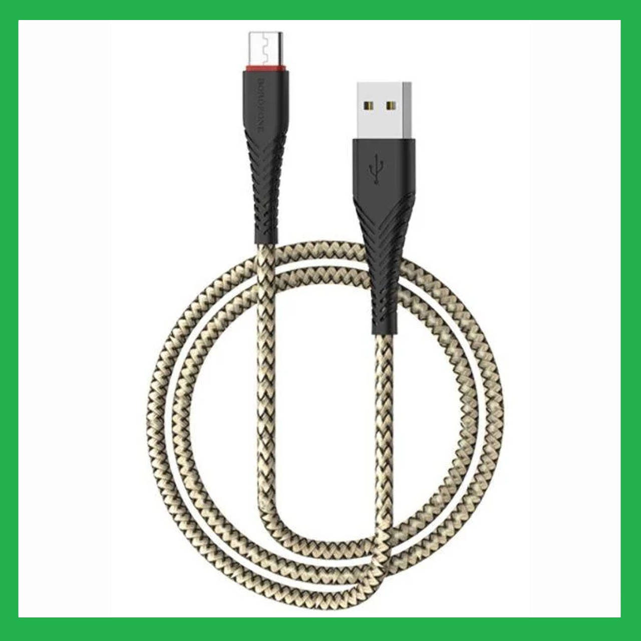 

Кабель Type-C Borofone BX25 1м, 2А черно-белая оплетка, Темно-серый