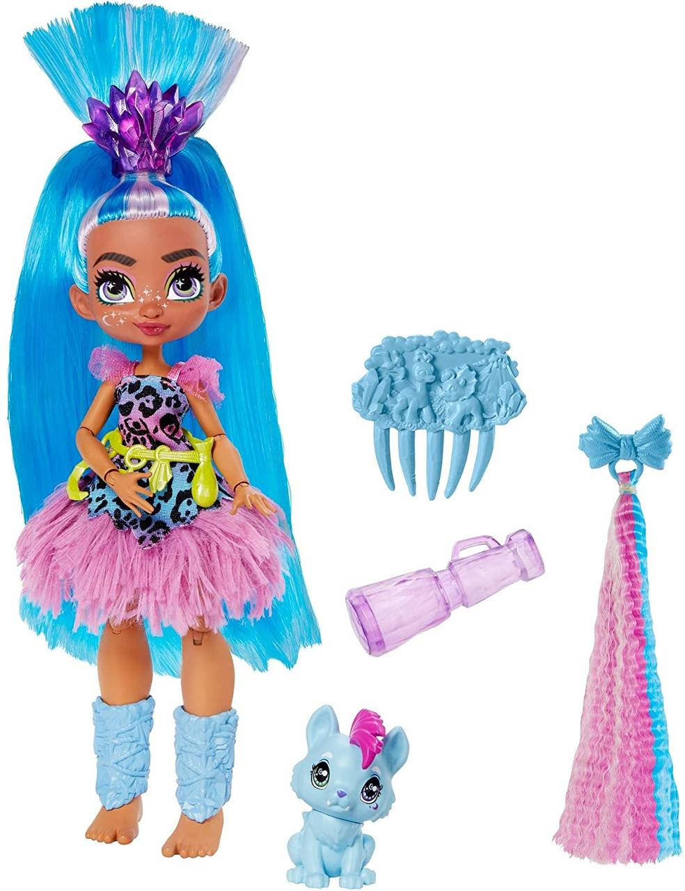 

Кукла Пещерный клуб Телла с прядью и питомец Ханч Cave Club Tella, Mattel Оригинал из США