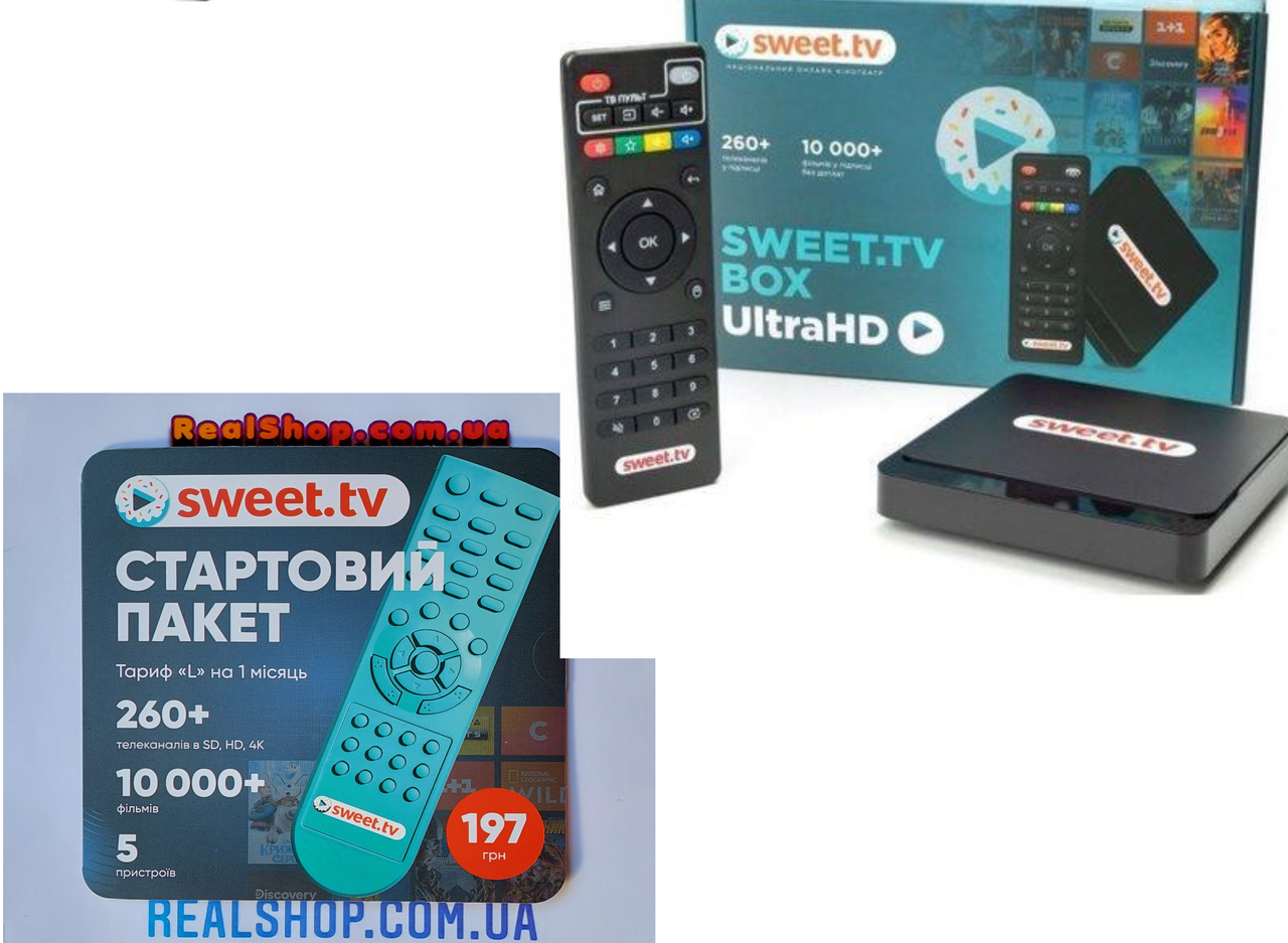 

Медиаплеер Sweet.TV inext TV5 1GB/8GB + Стартовый пакет "L"