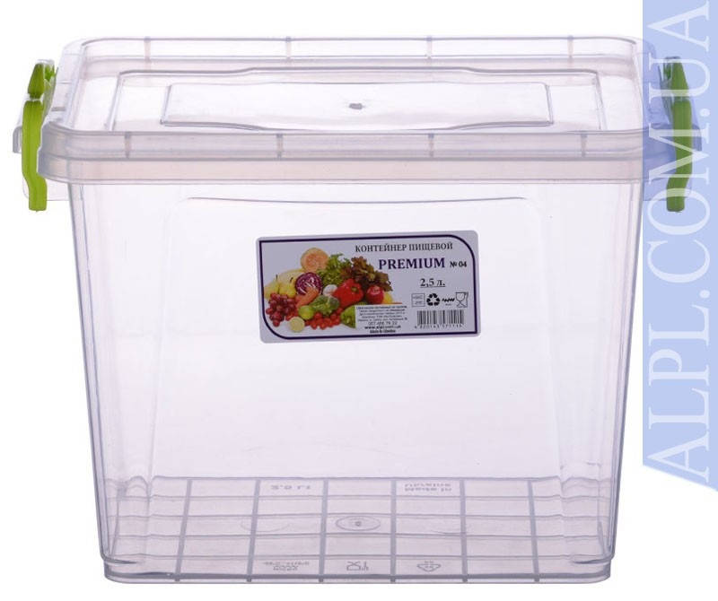 

Контейнер для хранения продуктов с зажимами "Premium" - 2,5л, глубокий
