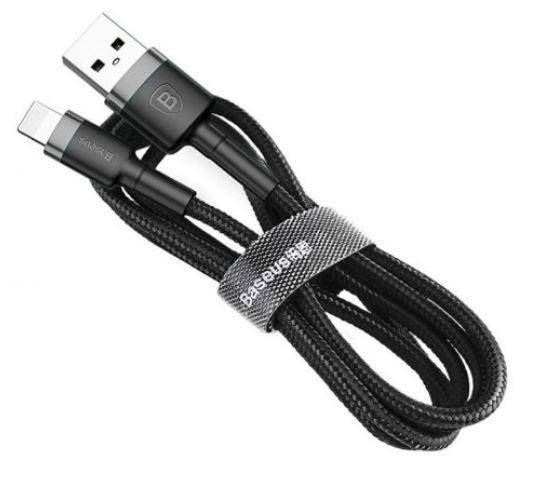 

Кабель Baseus Cafule USB-Lightning, 2м Grey-Black (CALKLF-CG1)