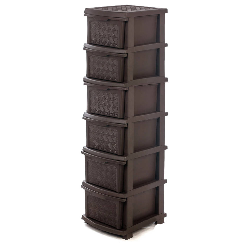 

Комод пластиковый R-Plastic "Компакт Плюс" 6 ярусов 126*40*34 см, коричневый