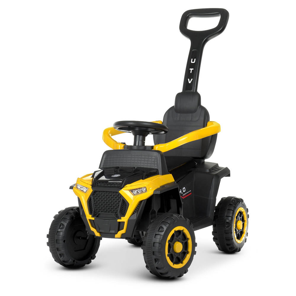 

Каталка-толокар с родительской ручкой и большими колесами (музыка, свет, USB) Джип Bambi M 4802-6 Желтый